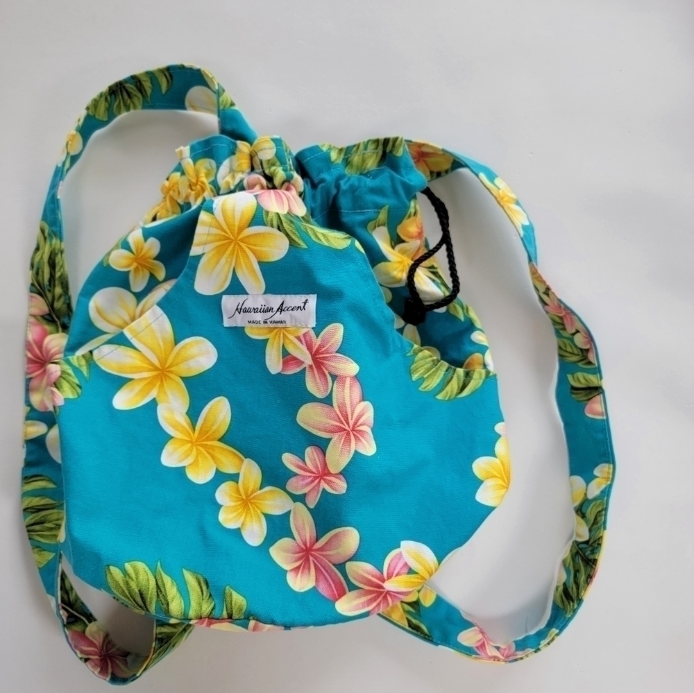 Hawaiian Accent Hobo Backpack Bucket Bag EUC - Picture 9 of 10